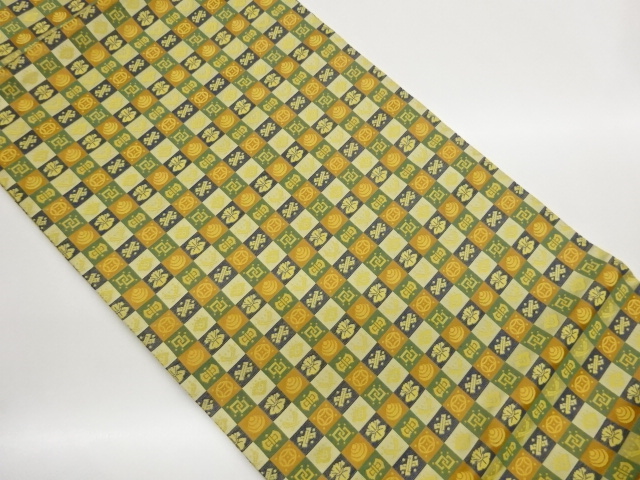 JAPANESE HIRAKI NAGOYA OBI / WOVEN CHECKERED